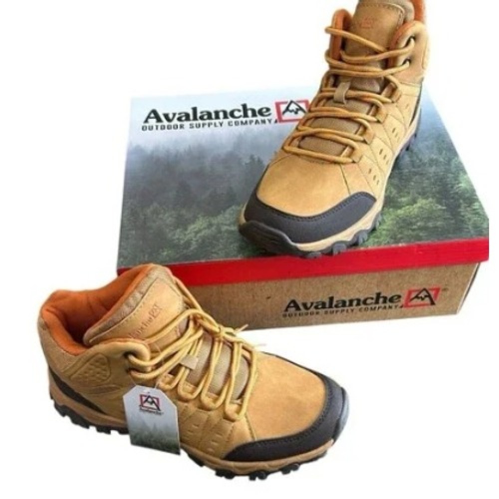 Avalanche Outdoor Supply Co Pitch Hiking Boots Tan Brown Mid Top‎ Trail Shoes 8